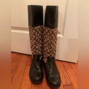 Ladies size 7 1/2 B coach signature knee boots